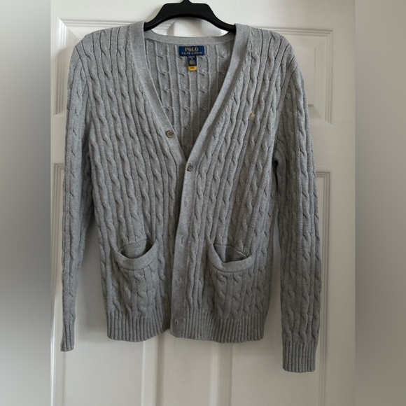 PRL Gray Cable Knit big boy Sweater 14-16 - Picture 1 of 1